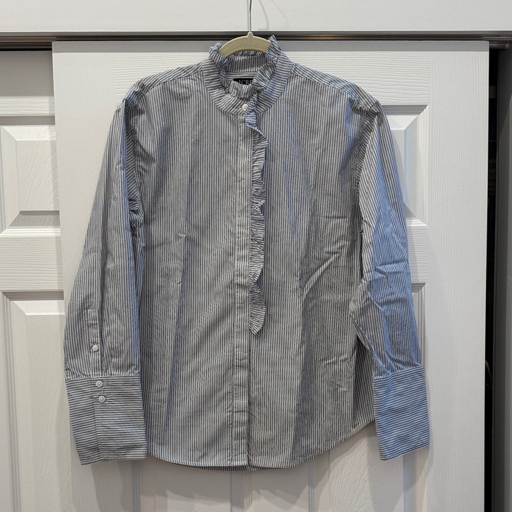 J. Crew Blue Striped Button Down Shirt